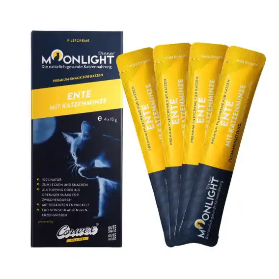 Moonlight Dinner Creme Kaczka z kocimiętką - przysmak dla kota 4x15g Ograniczona ilość
