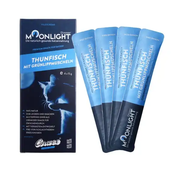 Moonlight Dinner Creme tuńczyk z omułkiem - przysmak dla kota 4x15g Ostatnia szansa