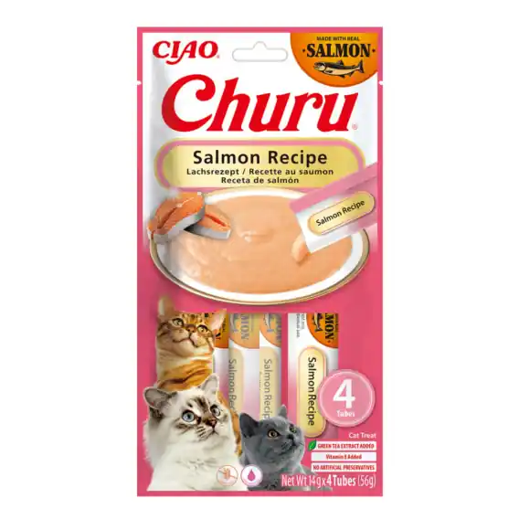 INABA CHURU Salmon - kremowe przysmaki dla kotów łosoś 4x14g Zniżka