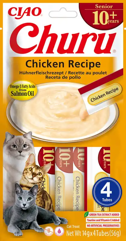 INABA Churu SENIOR Chicken kremowe przysmaki dla kotów - kurczak 4x14g Popularny