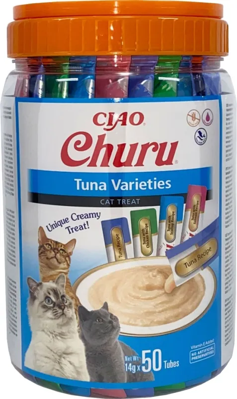 Rabat INABA Cat Churu Varieties Tuna - kremowe przysmaki dla kotów z tuńczykiem 50x14g