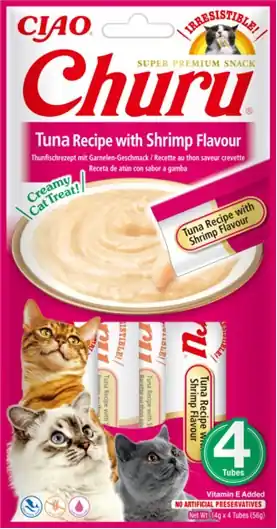 INABA Churu Tuna with Shrimp - tuńczyk z krewetkami - przysmaki dla kotów 4x14g Szybka wysyłka