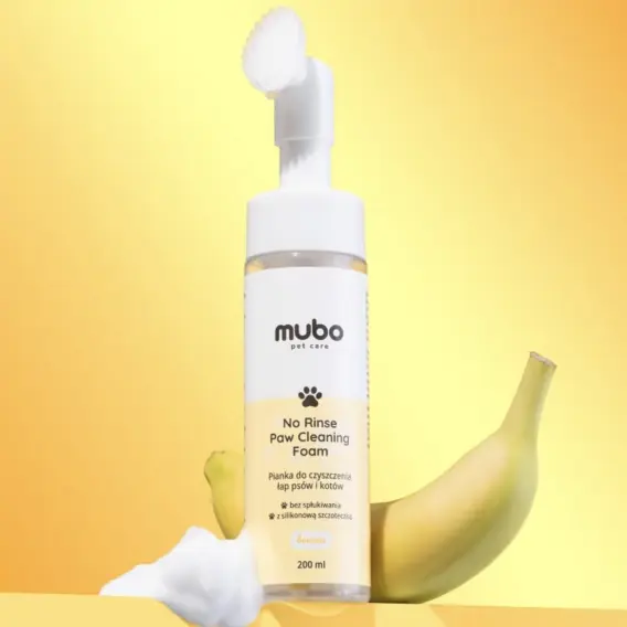 Mubo Paw Cleaning Foam Banana - pianka do mycia łapek bez spłukiwania bananowa 200ml Ograniczona ilość