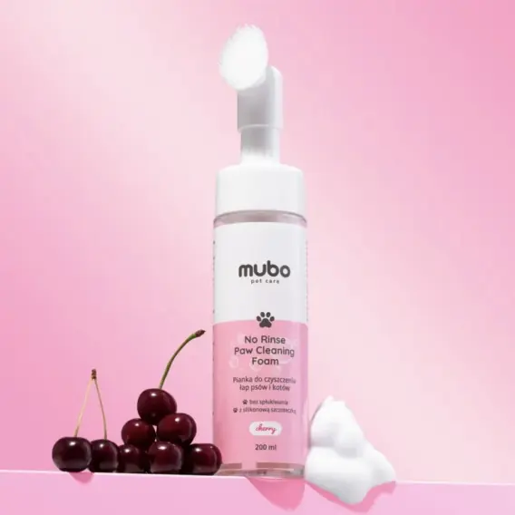 Tylko dziś Mubo Paw Cleaning Foam Cherry - pianka do mycia łapek bez spłukiwania wiśniowa 200ml