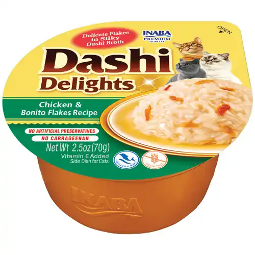 Inaba Dashi Delights kurczak z płatkami tuńczyka Bonito - karma uzupełniająca dla kota 70g Promocja