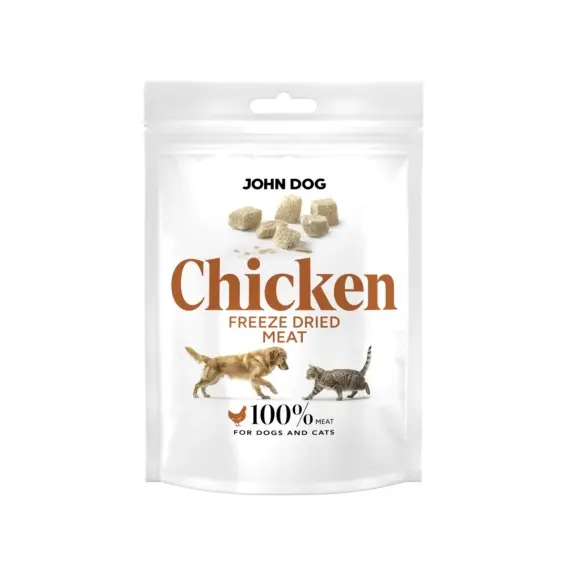 Promocja John Dog Freeze Dried Pierś z kurczaka - liofilizowany monobiałkowy przysmak dla psa i kota 30g