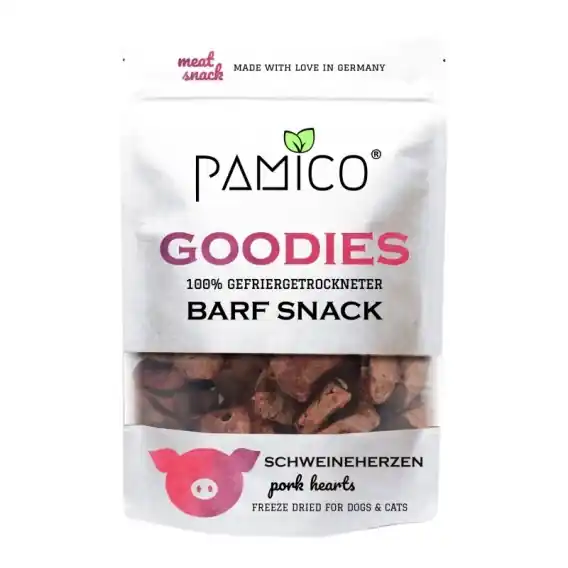 Premium Pamico Goodies Serca wieprzowe liofilizowane przysmak 50g