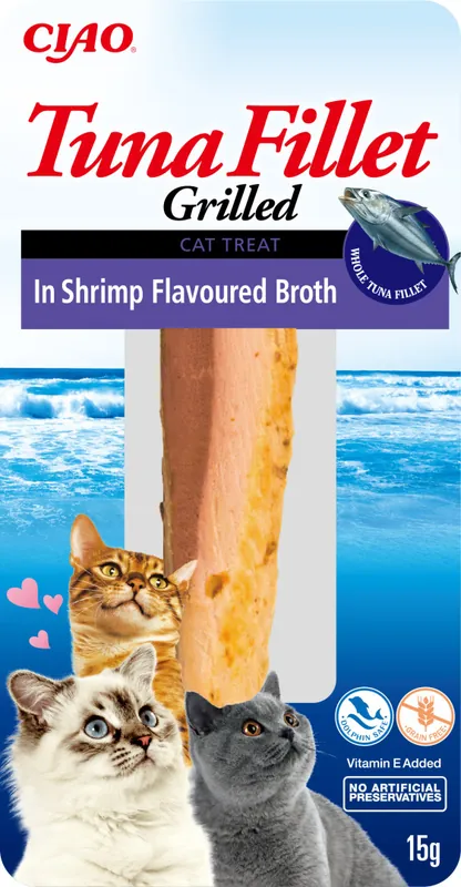 Nowy Inaba Ciao Tuna Fillet in Shrimp Flavoured Broth filet z tuńczyka 15g