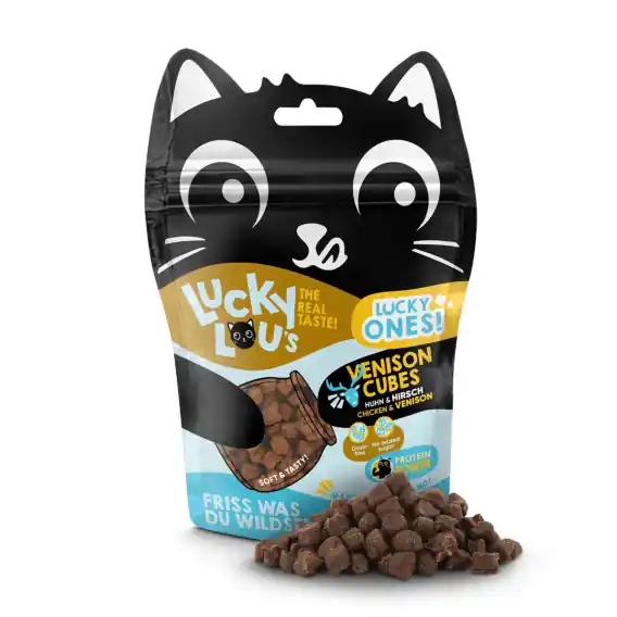 Lucky Lou Lucky Ones Cubes Kurczak i Jeleń - przysmak dla kota 80g Ostatnia szansa
