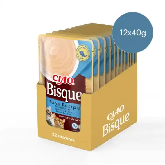 Zestaw Inaba Ciao Bisque tuńczyk - kremowa zupa dla kota 12x40g Tylko dziś