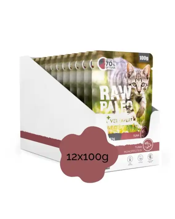 RAW PALEO KITTEN TUNA zestaw 12x100g - mokra karma dla kociąt tuńczyk Ekspresowa dostawa