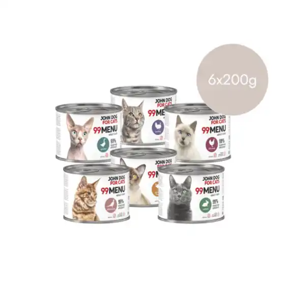 99 MENU John Dog for Cats zestaw próbny dla kota 6x200g Zamów teraz