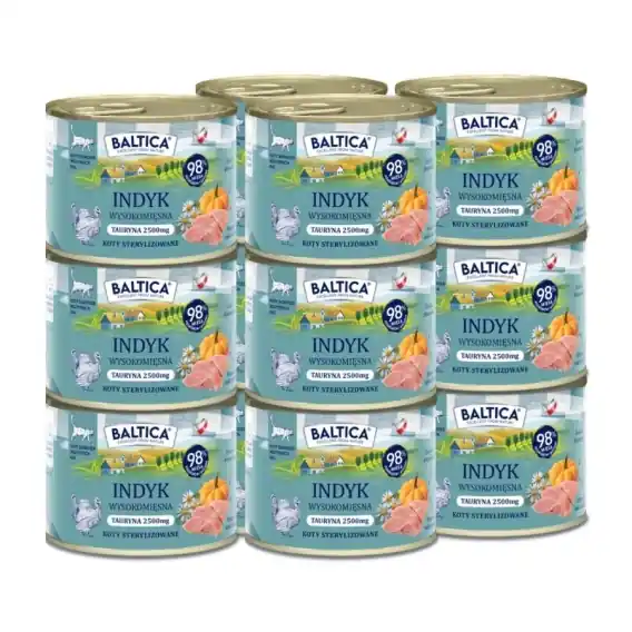BALTICA SMAKI REGIONÓW Indyk 12x185g - karma mokra dla kota zestaw Taniej