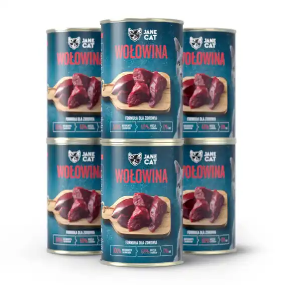 Łatwy zwrot Zestaw Jane Cat wołowina - mokra karma dla kota 6x400g