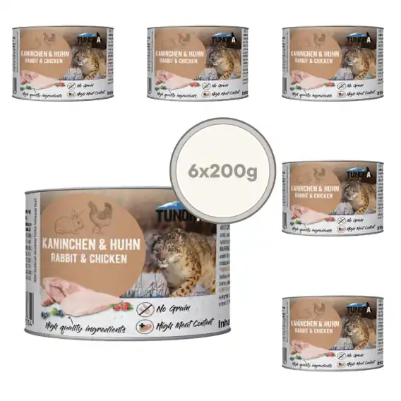 Zestaw TUNDRA Dziki królik i kurczak 6x200g karma dla kota Wyjątkowa oferta