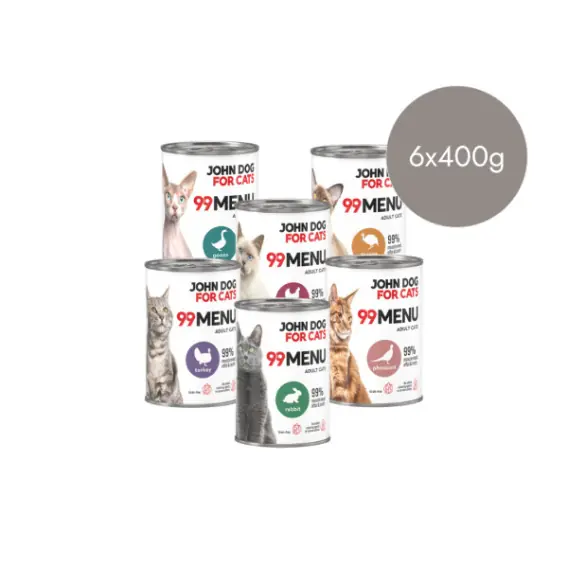 99 MENU John Dog for Cats zestaw próbny dla kota 6x400g Oferta