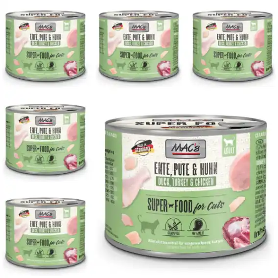 Promocja Zestaw MAC‘s Superfood kaczka indyk kurczak 6x200g
