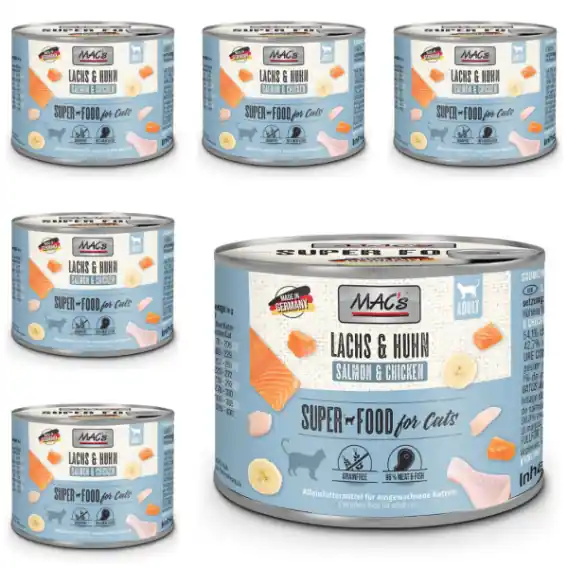 Darmowy zwrot Zestaw MAC‘s Superfood kurczak i łosoś 6x200g