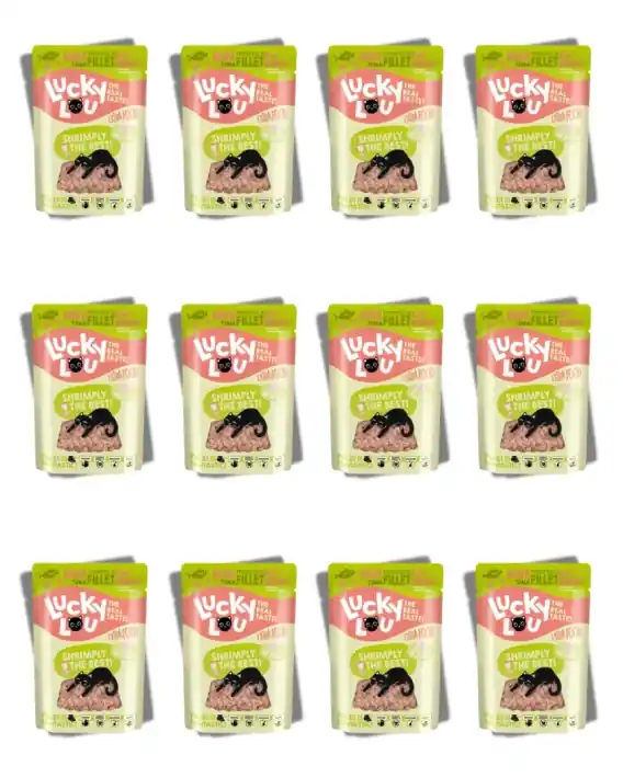 Lucky Lou Extrafood zestaw tuńczyk i krewetki w galaretce 12x70g Wysoka jakość
