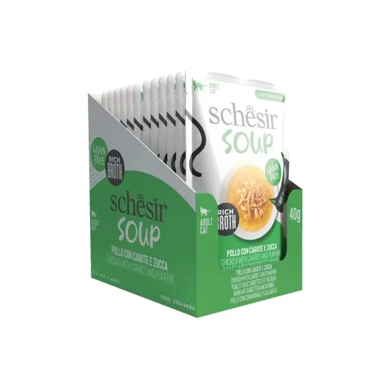 Schesir Soup 12x40g zupa dla kota kurczak z dynią zestaw Tylko dziś
