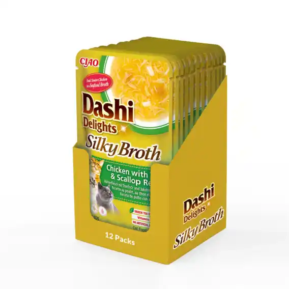 Zestaw Inaba Dashi Delights Silky Broth Chicken Tuna Scallop 12x40g Ograniczona ilość