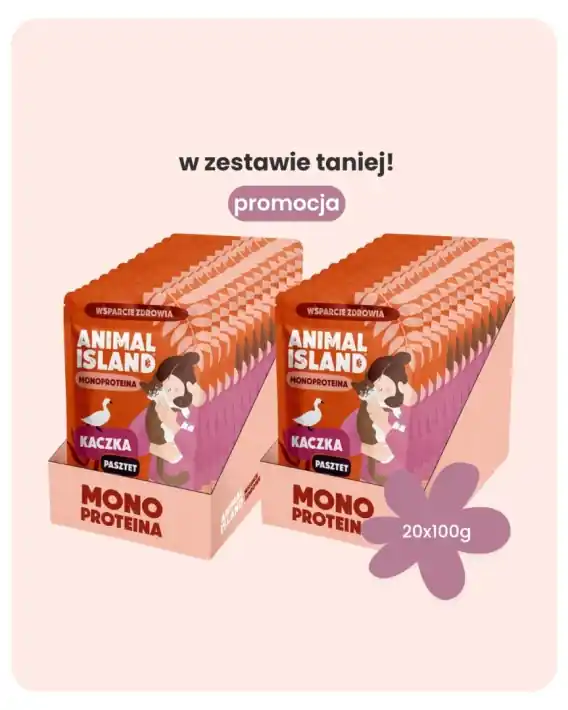 Premium Animal Island Kaczka 20x100g - karma monobiałkowa pasztet dla kota zestaw