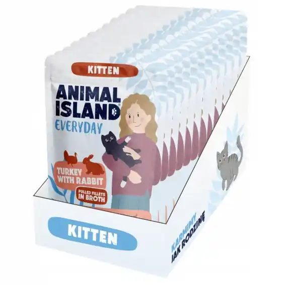 Kup teraz Animal Island Kitten indyk z królikiem zestaw dla kociąt 12x85g