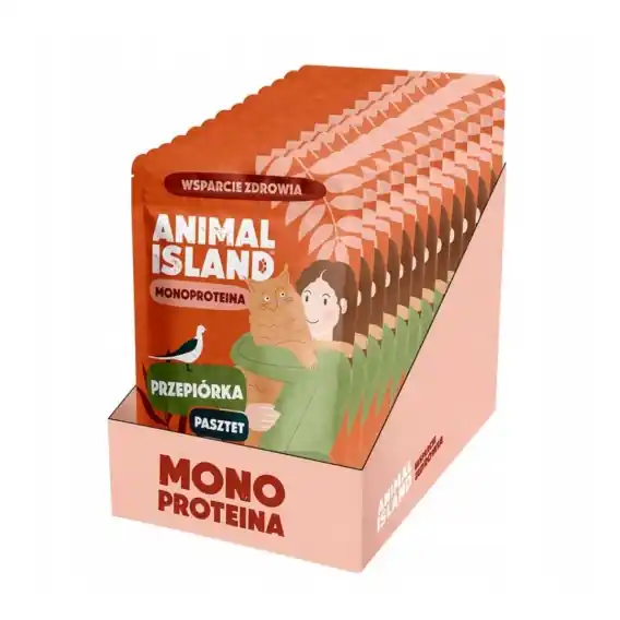 Nowy Animal Island Przepiórka zestaw 10x100g - karma mokra dla kota monobiałkowa pasztet