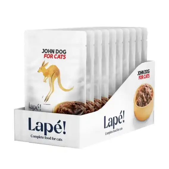 Ograniczona ilość Zestaw 10x100g John Dog for Cats Lape Kangur - monobiałkowa karma mokra dla kota