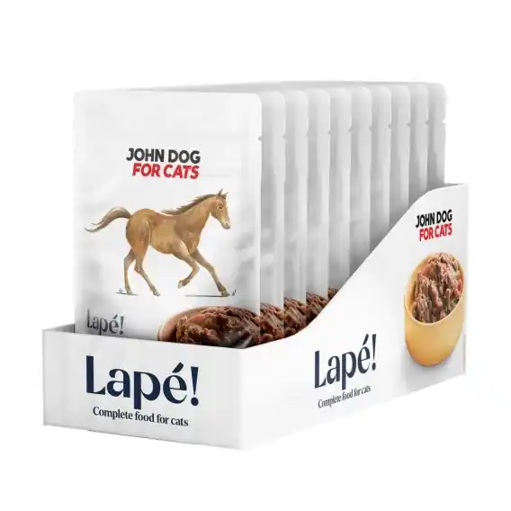 Super okazja Zestaw 10x100g John Dog for Cats Lape Konina - monobiałkowa karma mokra dla kota