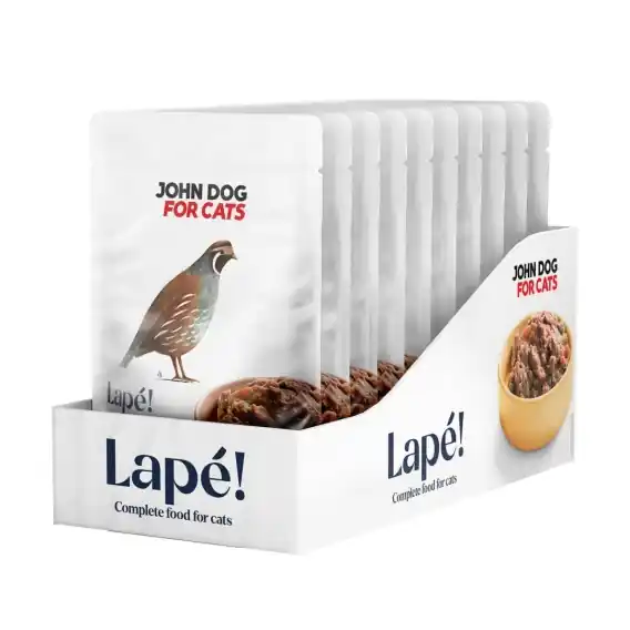 Zestaw 10x100g John Dog for Cats Lape Przepiórka - monobiałkowa karma mokra dla kota Ostatnia szansa