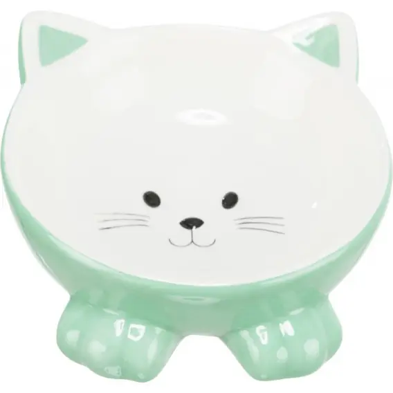 Trixie Miska ceramiczna wysoka w kształcie kota kolor miętowy Ograniczona ilość