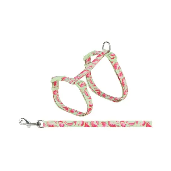 Trixie Szelki dla dużego kota ze smyczą flower power arbuz 35-59 cm/13 mm Oferta limitowana