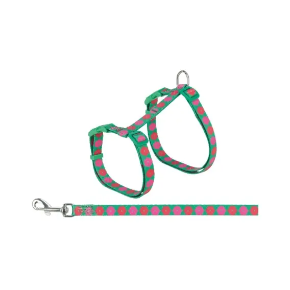 Taniej Trixie Szelki dla dużego kota ze smyczą flower power green 35-59 cm/13 mm