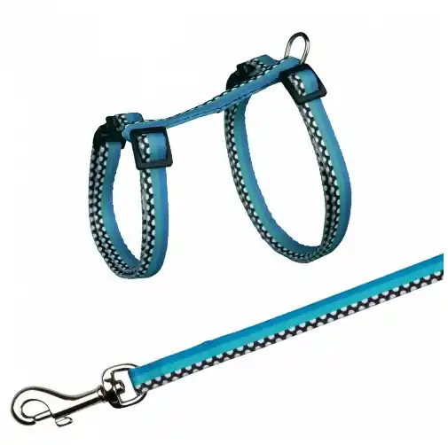 Szybka wysyłka TRIXIE Nylonowe szelki dla kota ze smyczą Freshline Spot 120cm Niebieskie