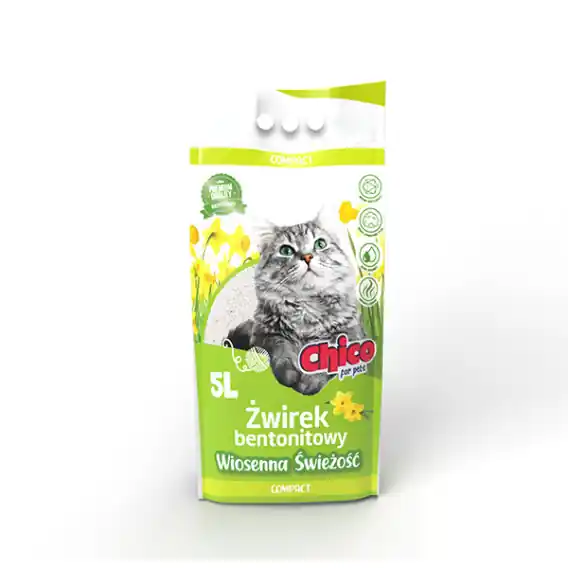Łatwy zwrot CHICO Żwirek bentonitowy Compact wiosenna świeżość 5L