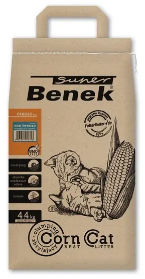 Popularny Super Benek Cat Corn Sea Breeze- zbrylający żwirek dla zwierząt o zapachu morskim 7l