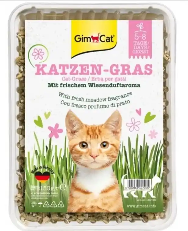 Zamów teraz GimCat Katzen-Gras trawa dla kota z jęczmieniem i świeżym aromatem 150g