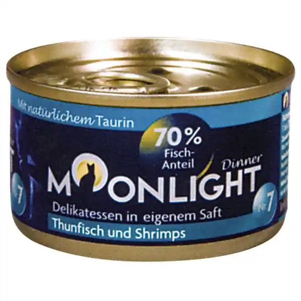Darmowy zwrot Moonlight Dinner Nr 7 - Tuńczyk i krewetki w sosie własnym 80g