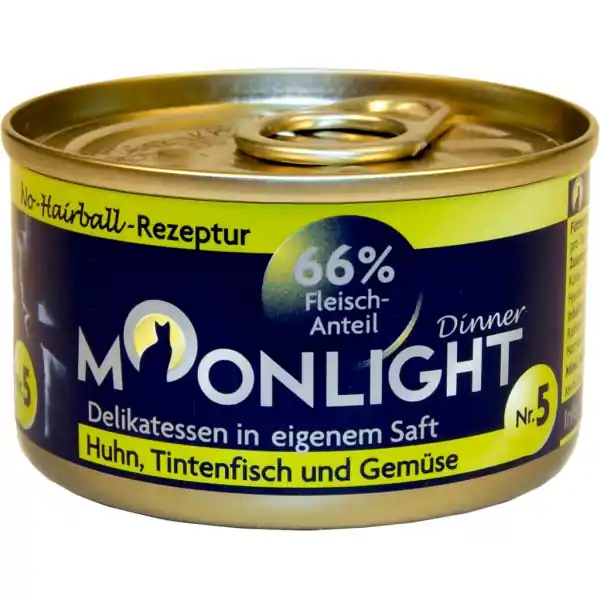 Moonlight Dinner Nr 5 kurczak, ośmiorniczki i warzywa w sosie własnym 80g Premium