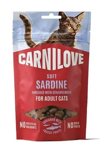 Nowość Carnilove Cat Snack Fresh Soft Sardynki z truskawką 50g