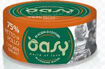 Oasy More Love Cat Adult 75% mięsa z piersi kurczaka w bulionie 70g Łatwy zwrot