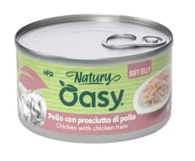 Oasy Natury Cat Adult Kurczak z szynką 50% naturalnego mięsa w galaretce 85g Hit sprzedaży