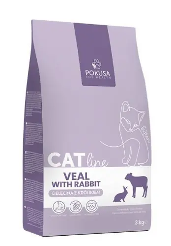 Taniej Pokusa CatLine Kitten bezzbzożowa karma sucha dla kociąt cielęcina z królikiem