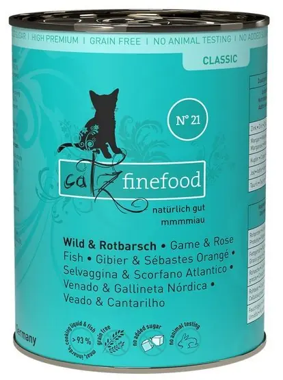 Catz Finefood NO.21 bezzbożowa dziczyzna i karmazyn puszka dla kota Najlepsza cena