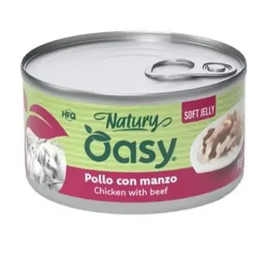 Kup online Oasy Natury Cat Adult Kurczak z wołowiną 50% naturalnego mięsa w galaretce 85g