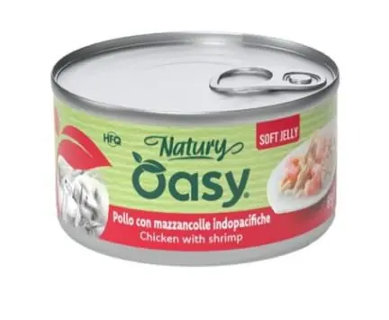 Bezpieczna płatność Oasy Natury Cat Adult Kurczak z krewetkami 50% naturalnego mięsa w galaretce 85g