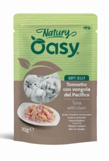 Zamów teraz Oasy Natury Cat Adult Tuńczyk z małżami 50% mięsa karma w delikatnej galaretce 85g