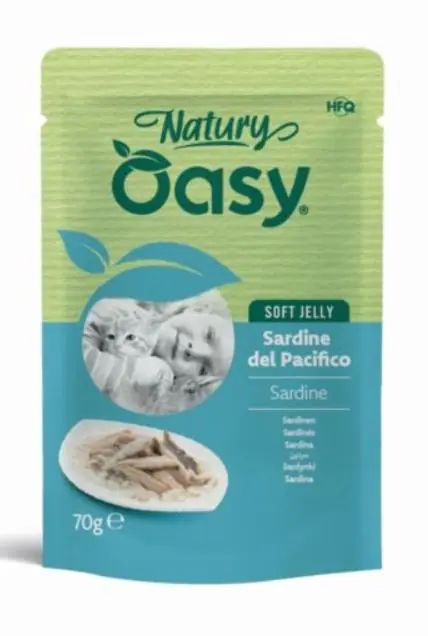 Oasy Natury naturalna mokra karma w delikatnej galaretce 55% sardynki saszetka 85g Wysoka jakość