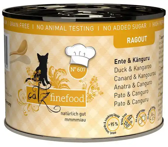 Catz Finefood Ragout N.607 Kaczka i Kangur kąski w pysznym sosie puszka bez zbóż Okazja